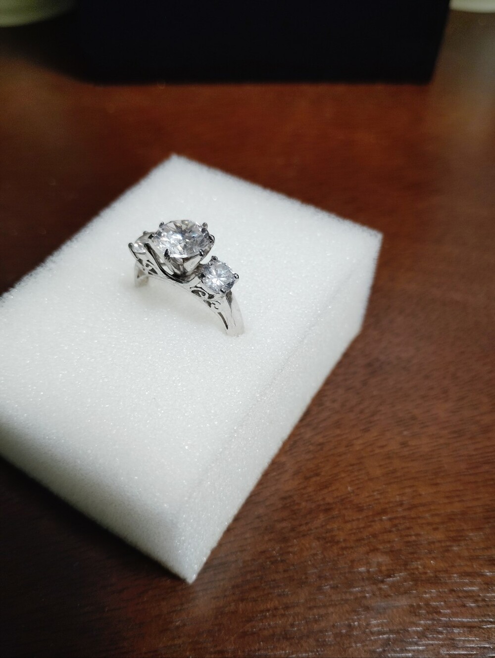 Classic Sterling Silver  Clear Stone Ring - Women's Jewelry
